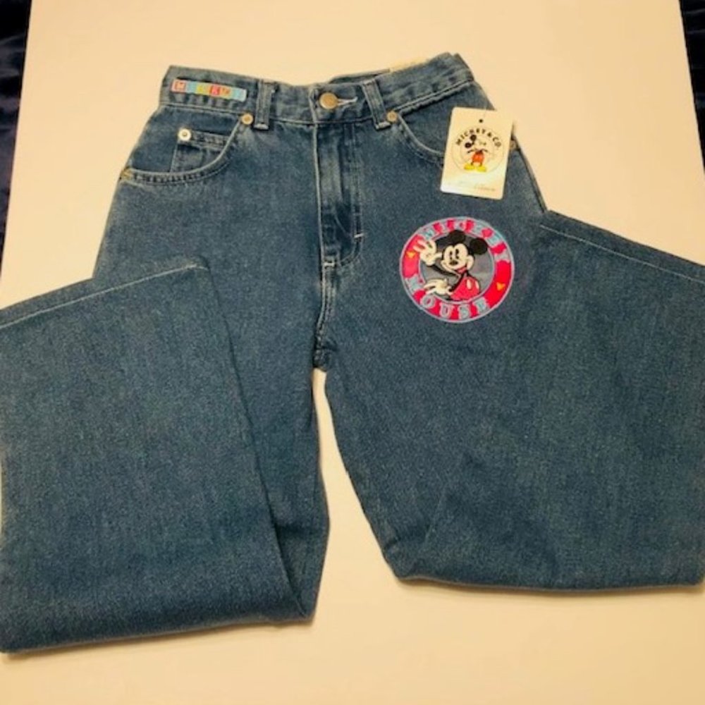 NWT Vintage Disney Girls Mickey and Company Jeans 100% Cotton